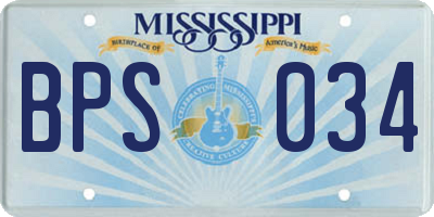 MS license plate BPS034