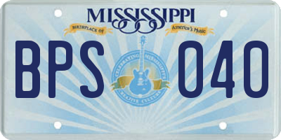 MS license plate BPS040