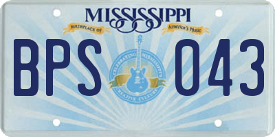 MS license plate BPS043