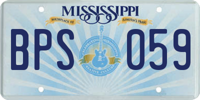 MS license plate BPS059
