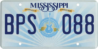 MS license plate BPS088