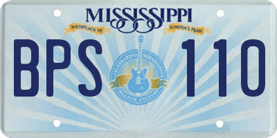 MS license plate BPS110
