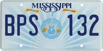 MS license plate BPS132