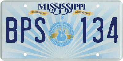 MS license plate BPS134