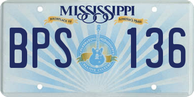 MS license plate BPS136