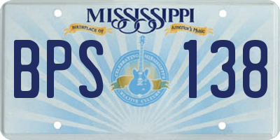 MS license plate BPS138