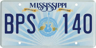 MS license plate BPS140