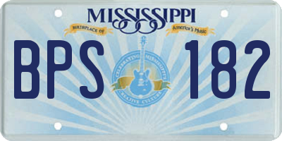MS license plate BPS182