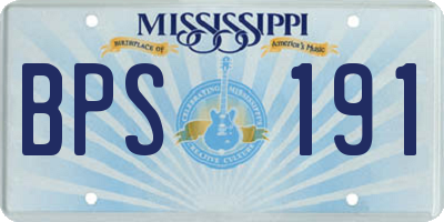 MS license plate BPS191