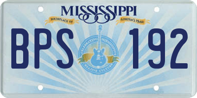 MS license plate BPS192