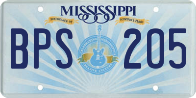 MS license plate BPS205