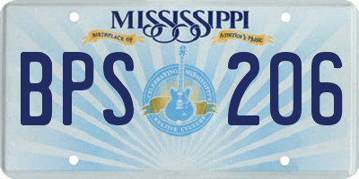 MS license plate BPS206