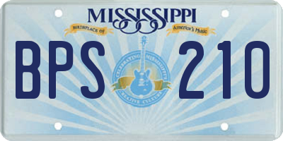 MS license plate BPS210