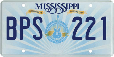 MS license plate BPS221