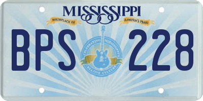 MS license plate BPS228