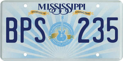 MS license plate BPS235