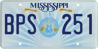 MS license plate BPS251
