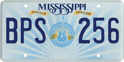 MS license plate BPS256