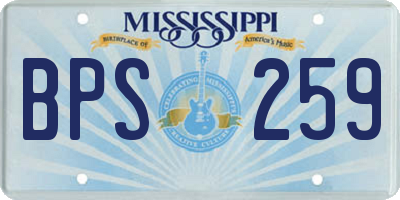 MS license plate BPS259