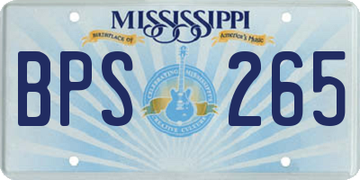MS license plate BPS265
