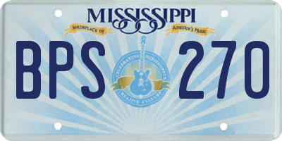 MS license plate BPS270