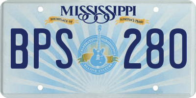 MS license plate BPS280