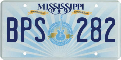 MS license plate BPS282