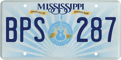 MS license plate BPS287