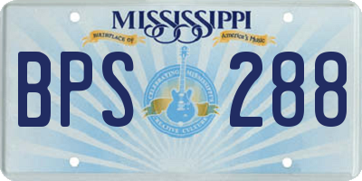 MS license plate BPS288