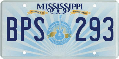 MS license plate BPS293