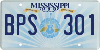 MS license plate BPS301
