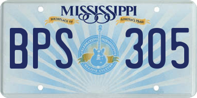 MS license plate BPS305