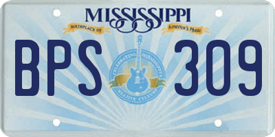 MS license plate BPS309