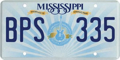 MS license plate BPS335
