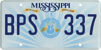 MS license plate BPS337