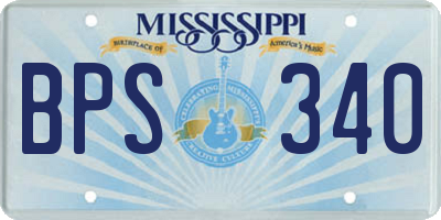 MS license plate BPS340