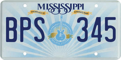 MS license plate BPS345