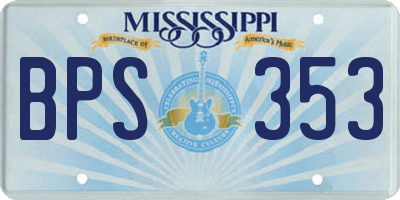 MS license plate BPS353
