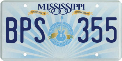 MS license plate BPS355