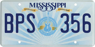 MS license plate BPS356
