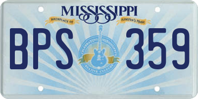 MS license plate BPS359