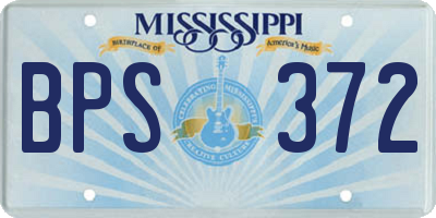 MS license plate BPS372