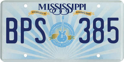 MS license plate BPS385