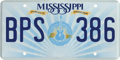 MS license plate BPS386