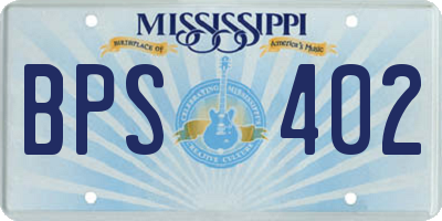 MS license plate BPS402