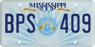 MS license plate BPS409