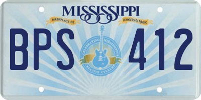 MS license plate BPS412
