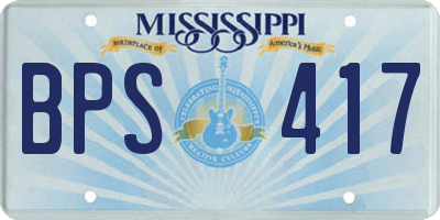 MS license plate BPS417