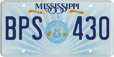 MS license plate BPS430