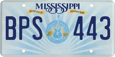 MS license plate BPS443